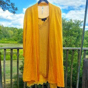 Lane Bryant X Leo & Nicole Lace Yellow Cardigan and Tank Top Set Plus Size 26/28